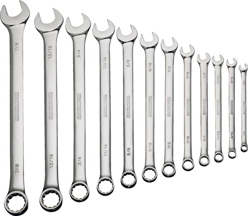 MAXIMUM Clinch Wrench Set, 12-pc, SAE/Metric, CRV, Nickel-Chrome ...