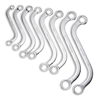 MAXIMUM Obstruction Wrench Set, SAE/Metric, Nickel-Chrome Plating, 8-pc Overhead_Flat