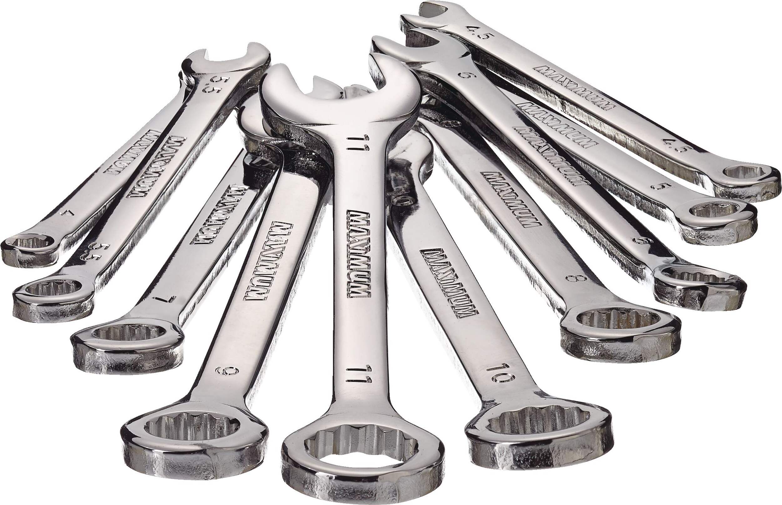 MAXIMUM Ignition Wrench Set, SAE/Metric, NickelChrome Plating, 10pc