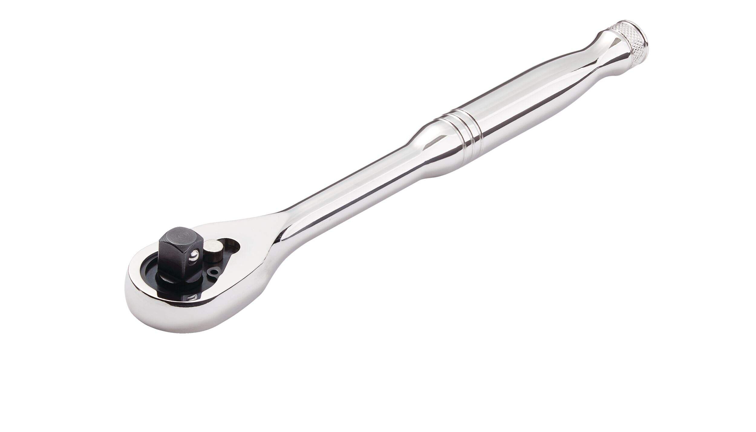 MAXIMUM 3/8-in Drive 90-Tooth Ratchet, CRV, Nickel-Chrome Plating, 8-in Front_Three_Fourths_Angled_Left