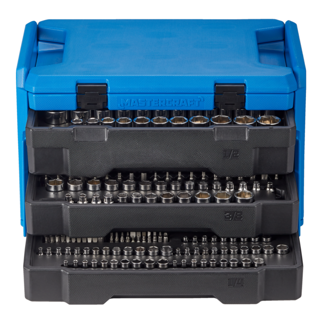 Mastercraft Socket Set, 270pc, SAE / Metric, CRV, NickelChrome