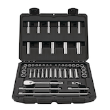 MAXIMUM 1/4-in Drive Professional Grade Socket Set, 49-pc, SAE/Metric, CRV, Nickel-Chrome Plating Front_Elevated