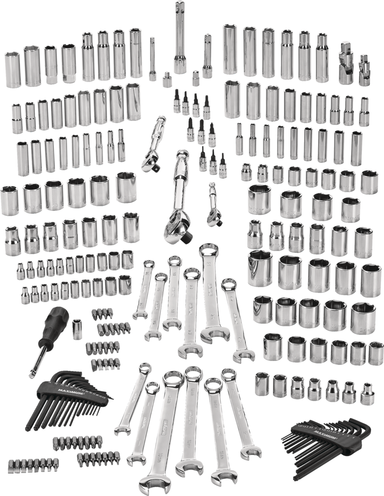 Douilles MAXIMUM avec coffre à outils en métal, 231 pièces Composite_or_Mixed