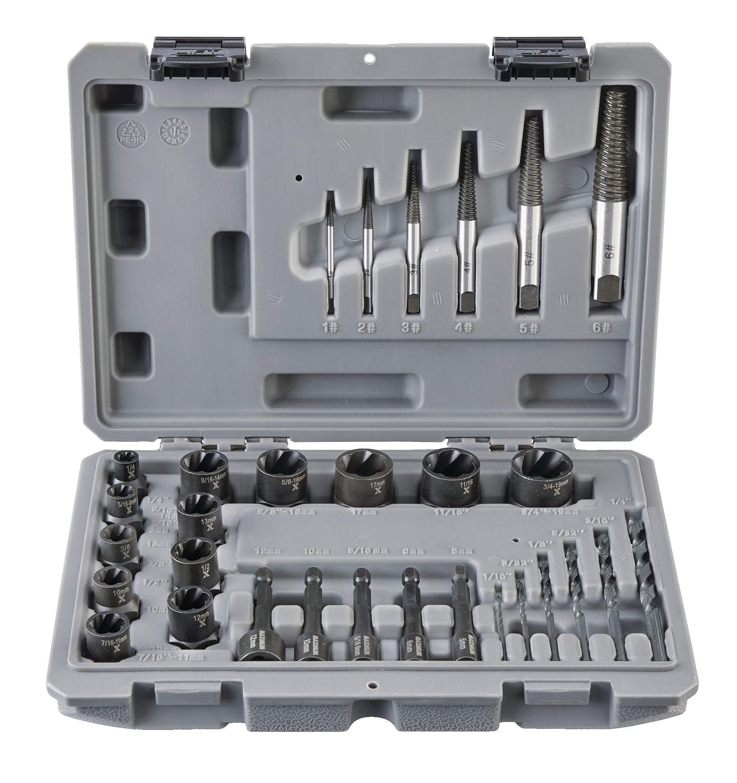 MAXIMUM Bolt Remover Set, 30-pc, SAE/Metric Front_Elevated