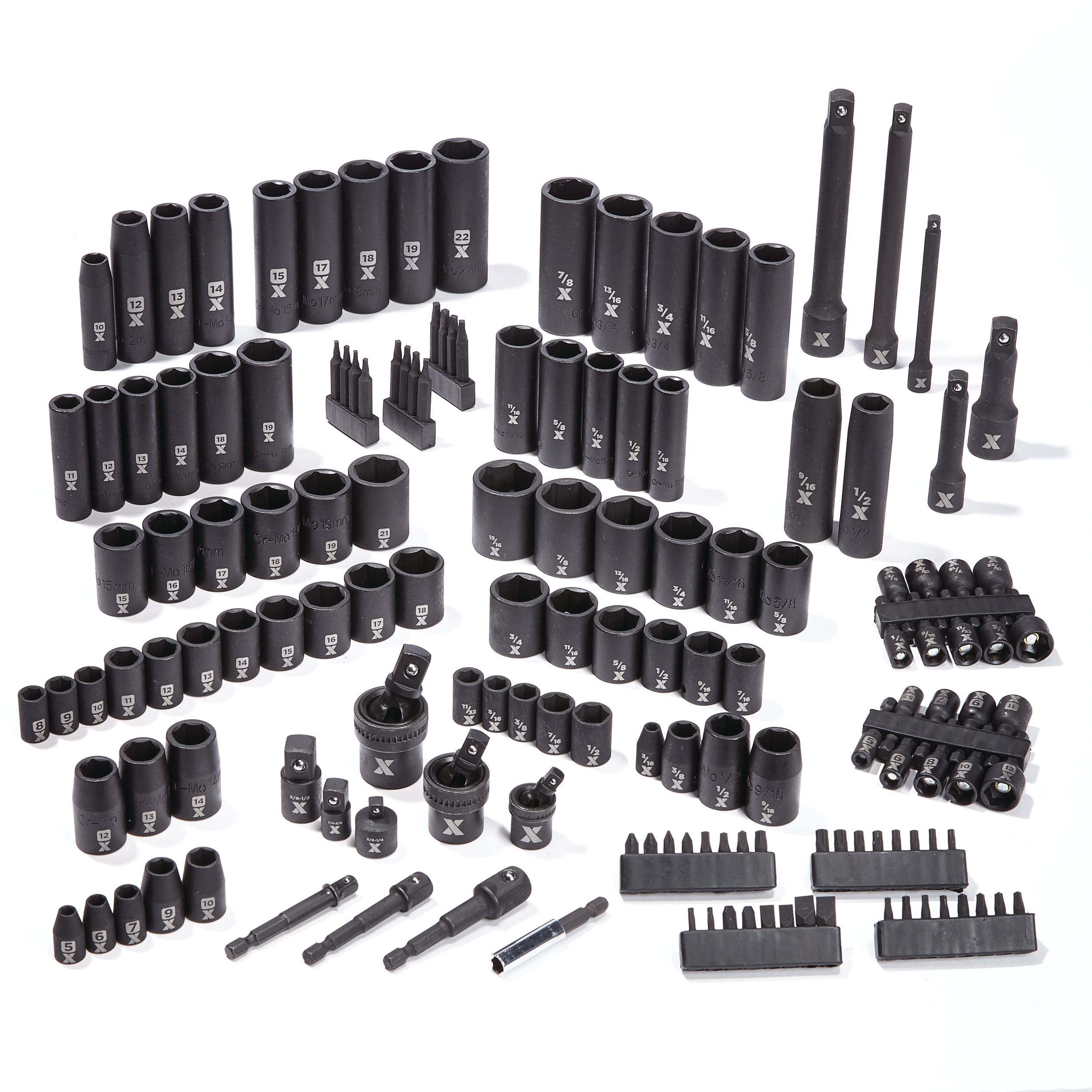 MAXIMUM Professional Grade Impact Socket Set, 150-pc, SAE / Metric, CRMO Composite_or_Mixed