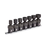 MAXIMUM 1/2-in Drive Swivel Impact Socket Set, 7-pc, SAE, Cr-Mo Front_Three_Fourths_Angled_Right