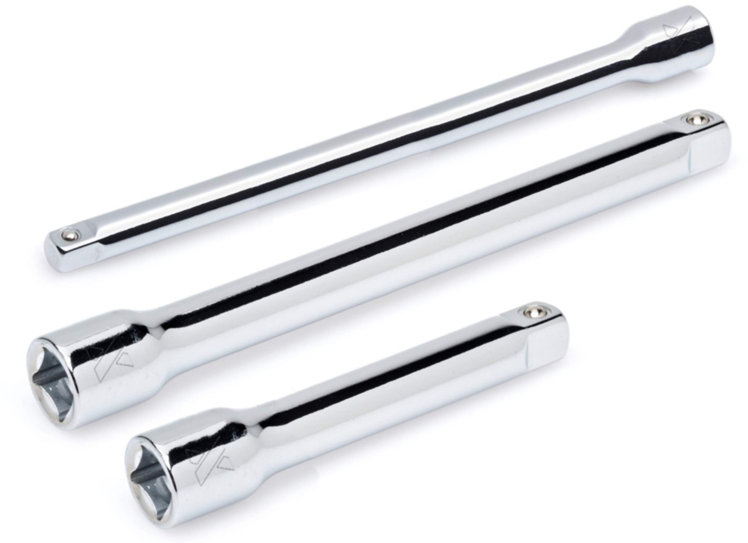 MAXIMUM 1/4-in & 3/8-in Drive Extension Bar Set, 3-pc, CRV, Nickel-Chrome Plating Overhead_Plunge