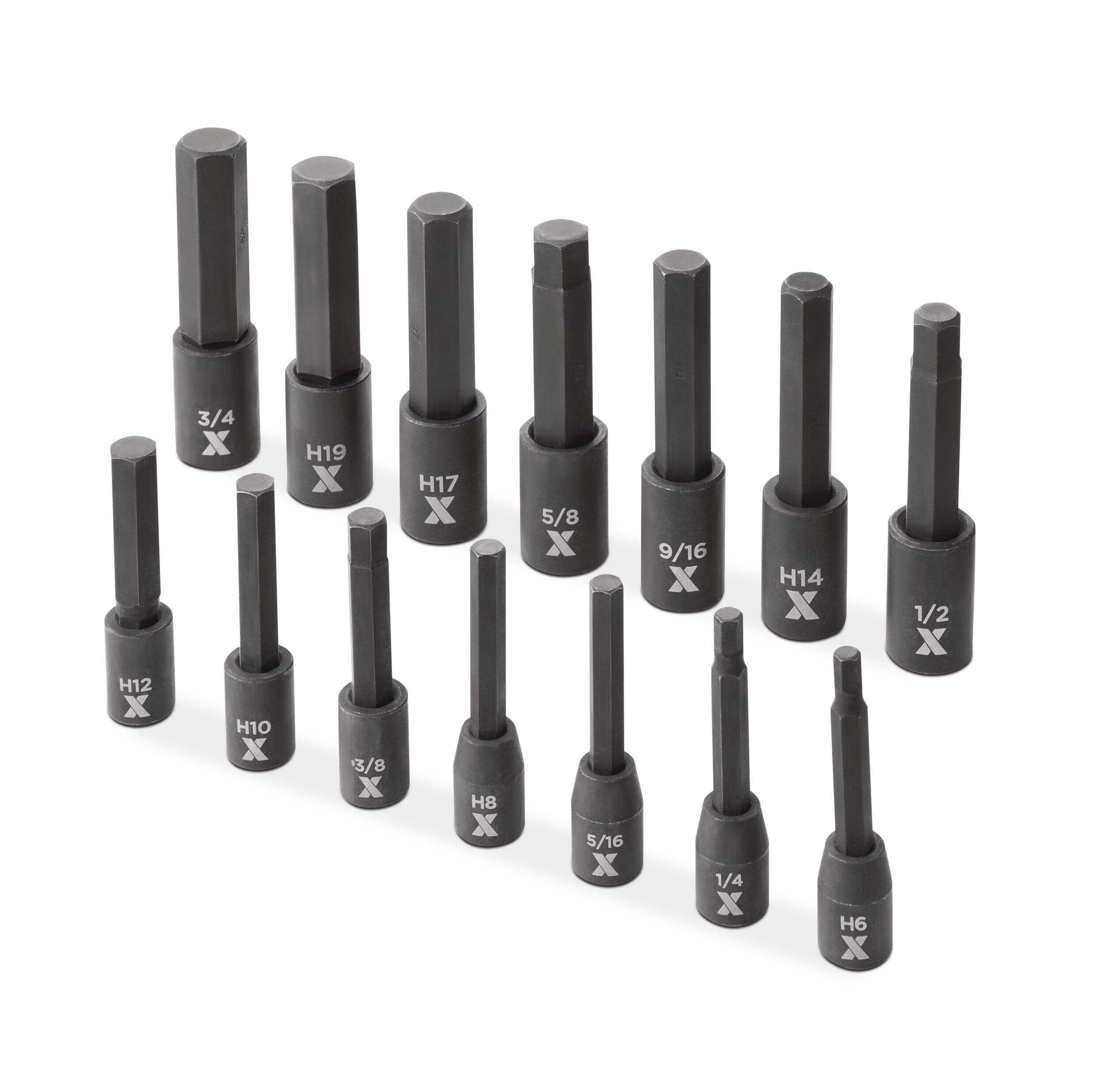 MAXIMUM Hex Impact Socket & Bit Socket Set, 14-pc, SAE/Metric Front_Angled_Right