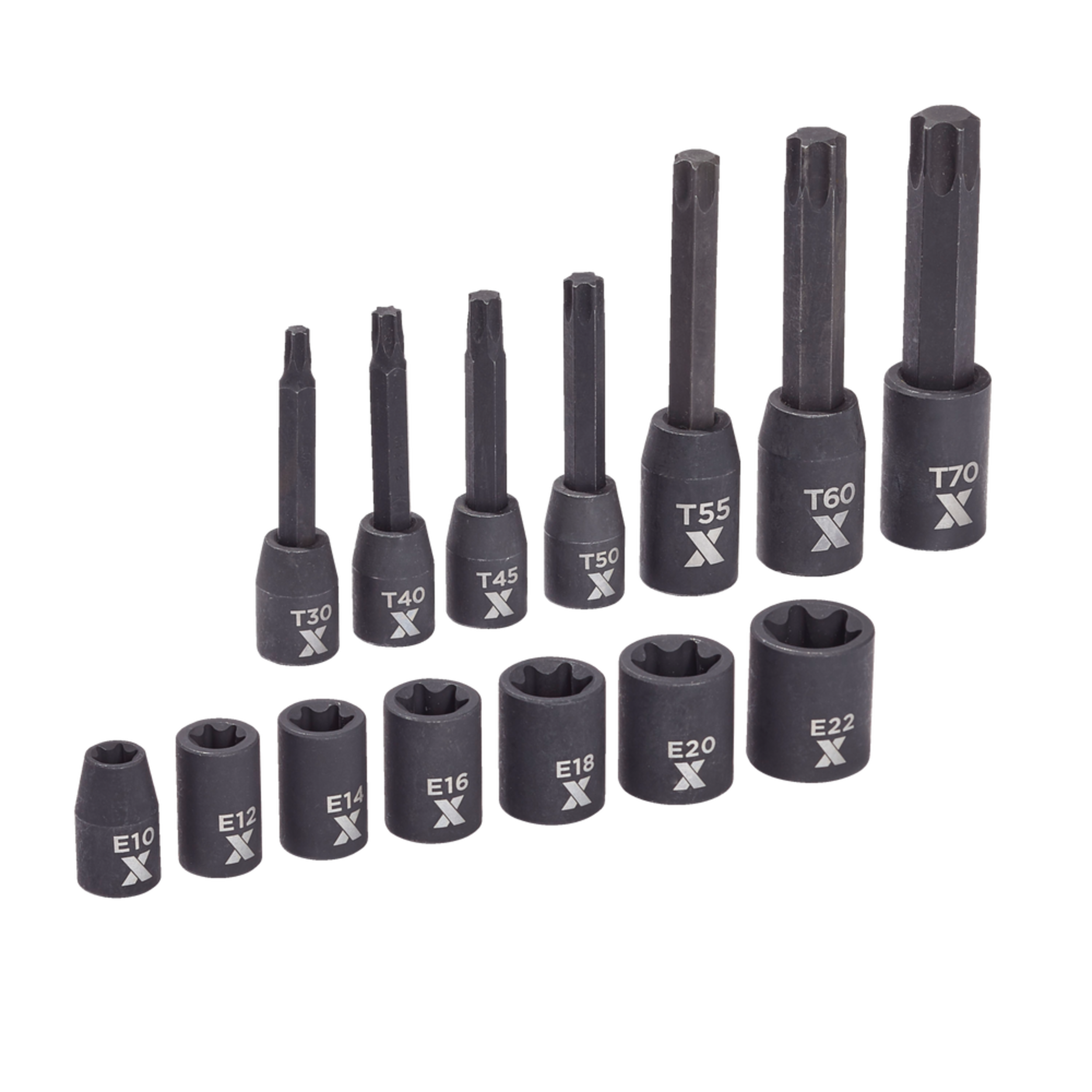 MAXIMUM Torx & ETorx Impact Bit Socket Set, 14pc, SAE/Metric