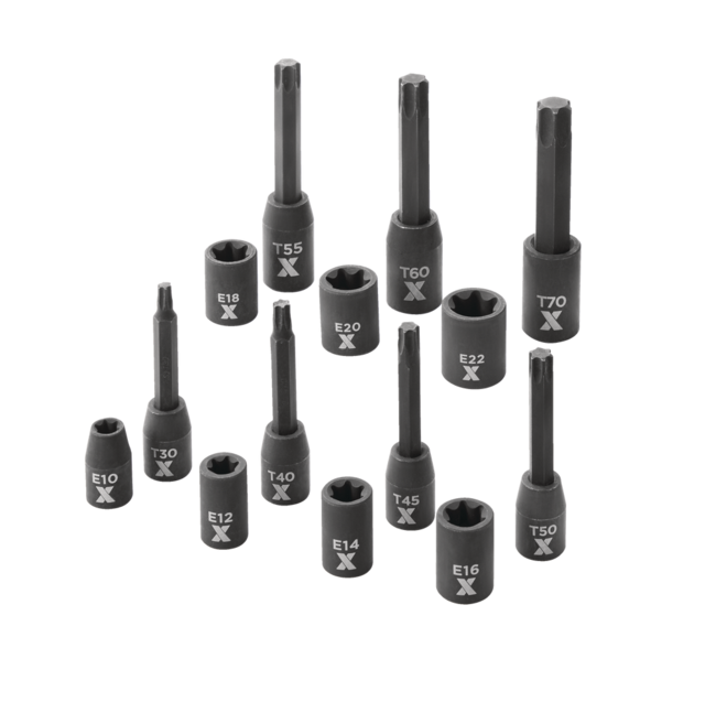 MAXIMUM Torx & ETorx Impact Bit Socket Set, 14pc, SAE/Metric Canadian Tire
