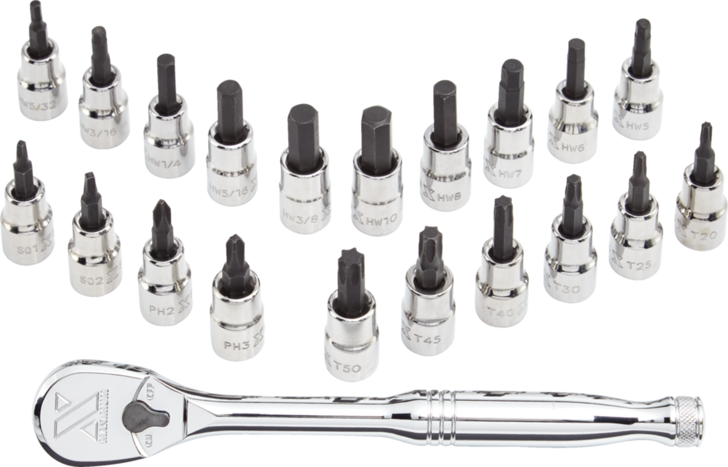 MAXIMUM 21-Piece Bit Socket Set with Ratchet Composite_or_Mixed