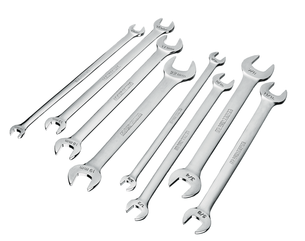 MAXIMUM Flexhead Wrench Set, SAE/Metric, Nickel-Chrome Plating, 18