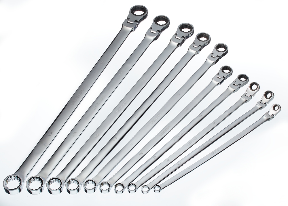 MAXIMUM ExtraLong Double BoxEnd Flex Wrench Set, SAE, 10pc
