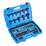 Mastercraft Socket Set, 122-pc, SAE/Metric, CRV, Black Steel Finish Front_Three_Fourths_Angled_Right