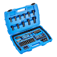 Mastercraft Socket Set, 122-pc, SAE/Metric, CRV, Black Steel Finish Front_Three_Fourths_Angled_Right