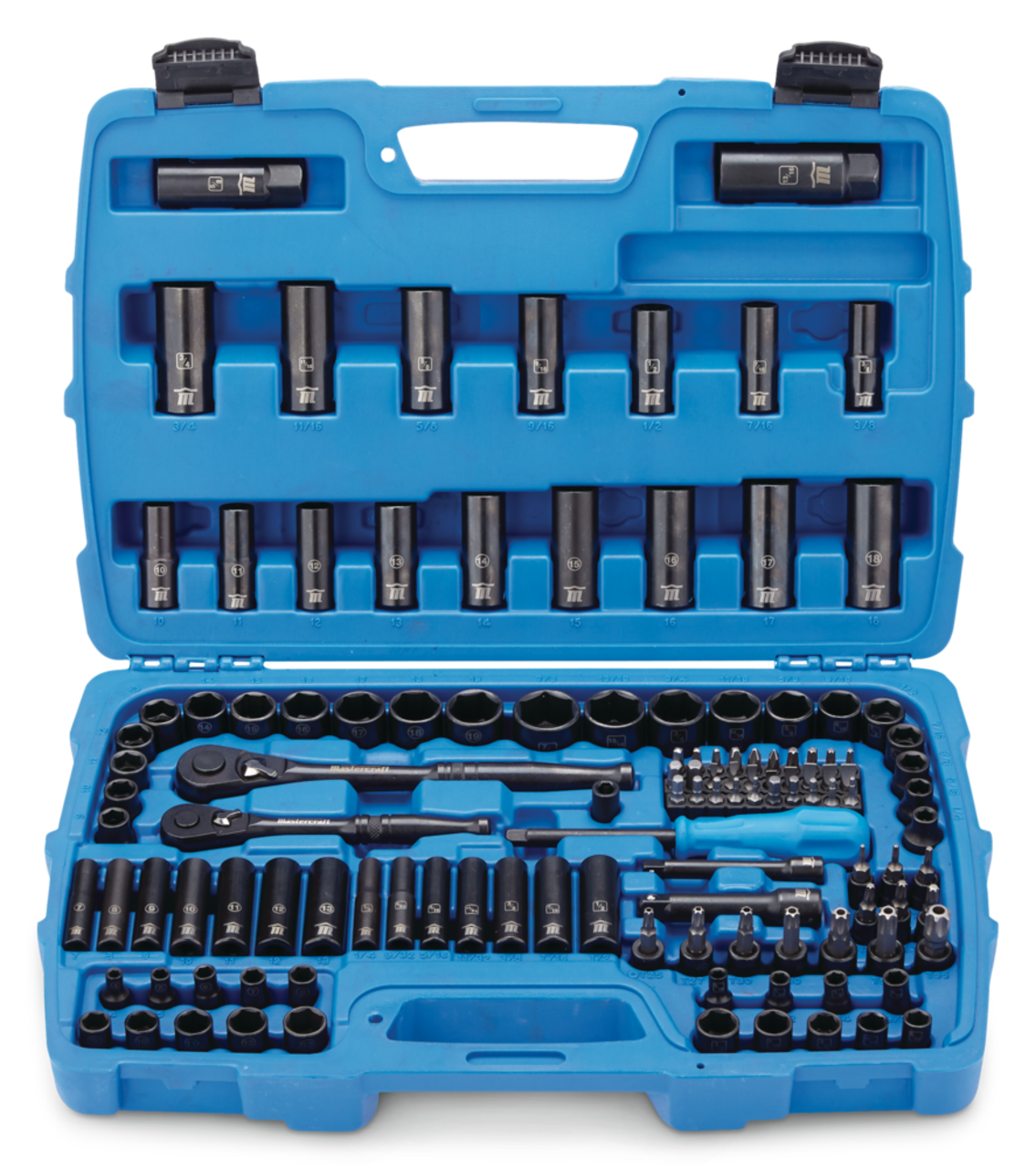 Mastercraft Socket Set 20-pc 1/2-in Drive, SAE / Metric, CRV, Nickel-Chrome  Plating