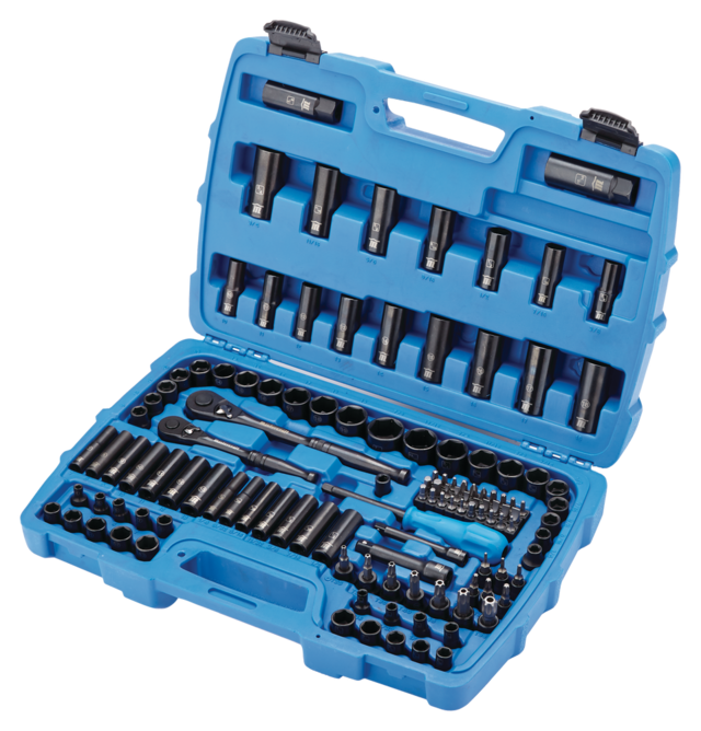 Mastercraft Socket Set, 122pc, SAE / Metric, CRV, Black Steel Finish Canadian Tire