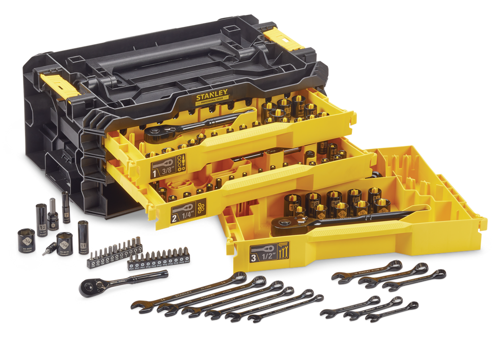 Stanley Professional Grade Black Chrome Socket Set, SAE/Metric, 236pc