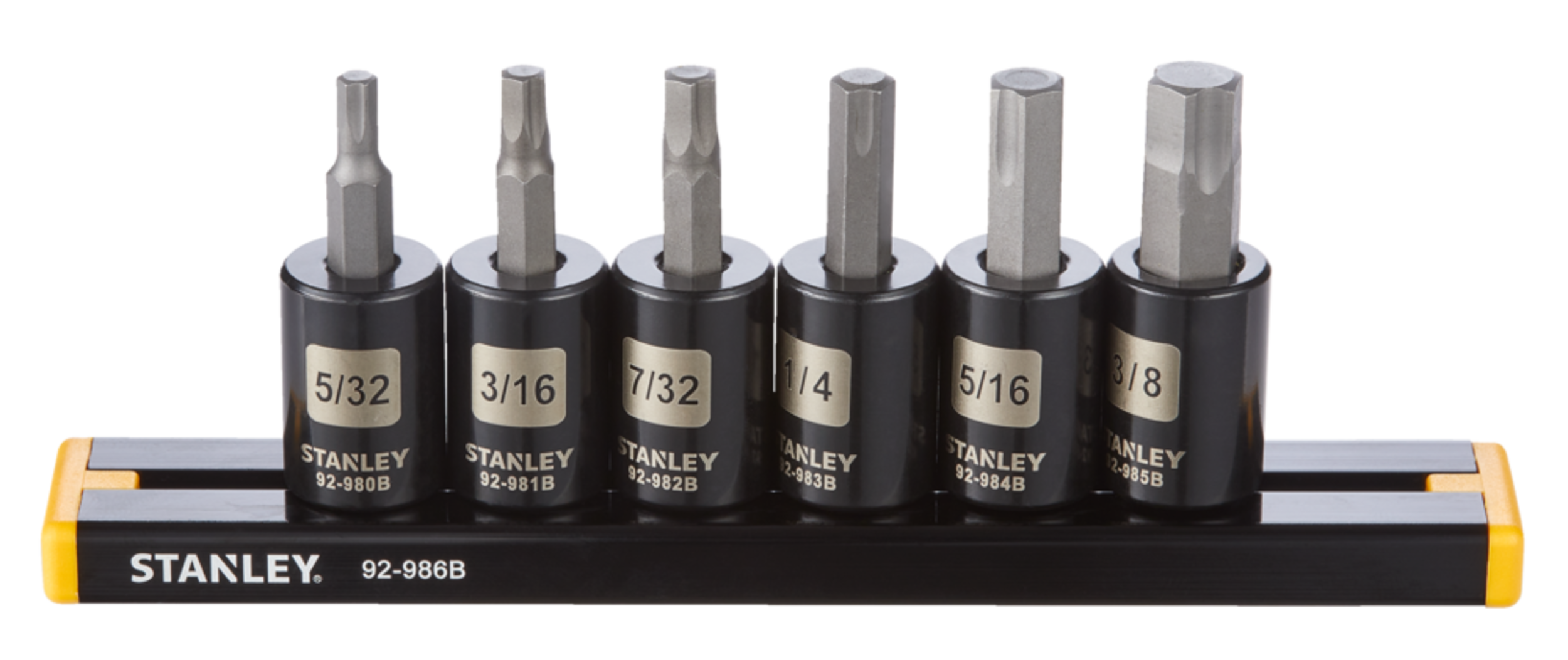 Stanley Professional Grade Black Chrome Hex Bit Socket Set, SAE, 6pc