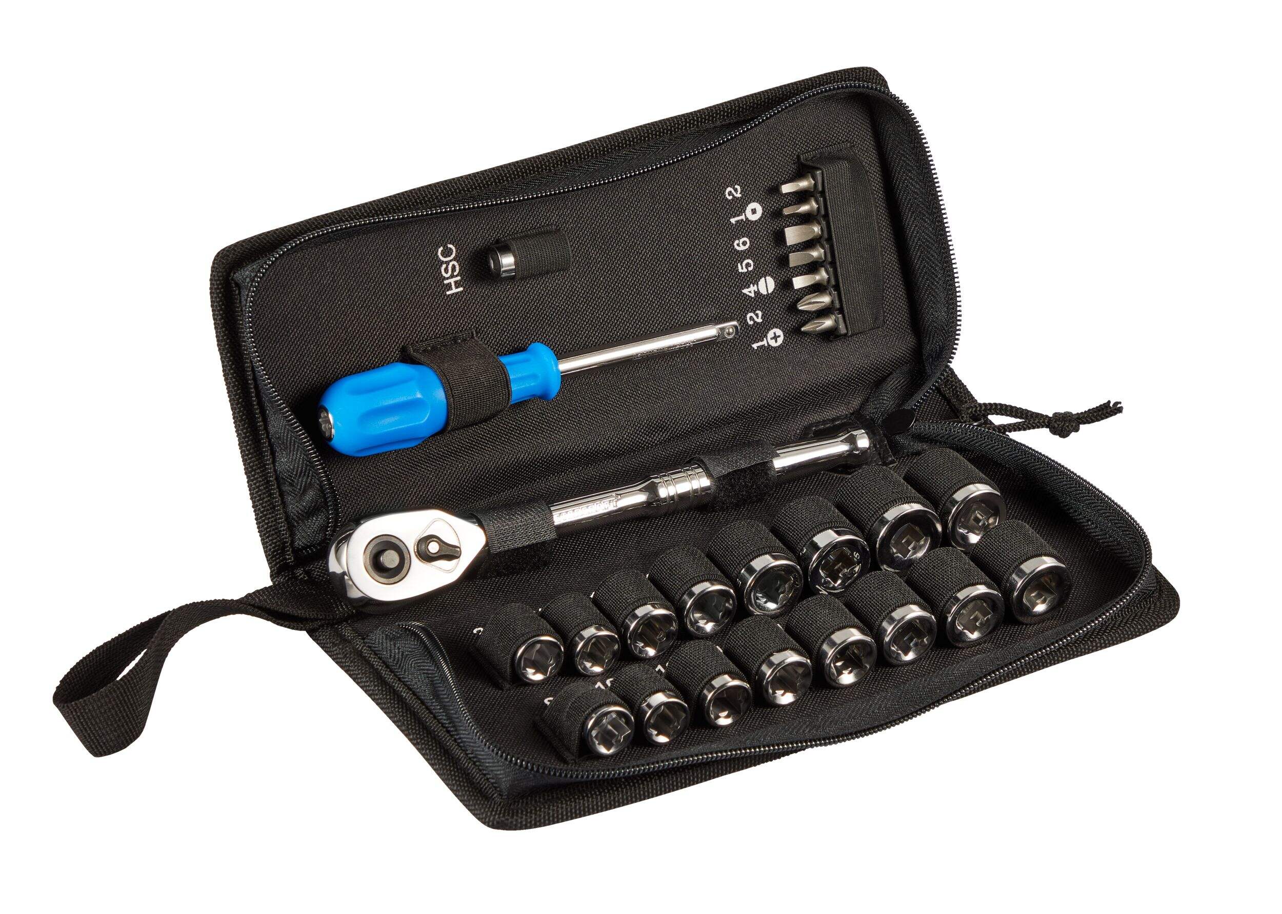 Mastercraft Mechanic's Tool Set with Case, Nickel-Plated, SAE/Metric, 26-pc Front_Three_Fourths_Angled_Right