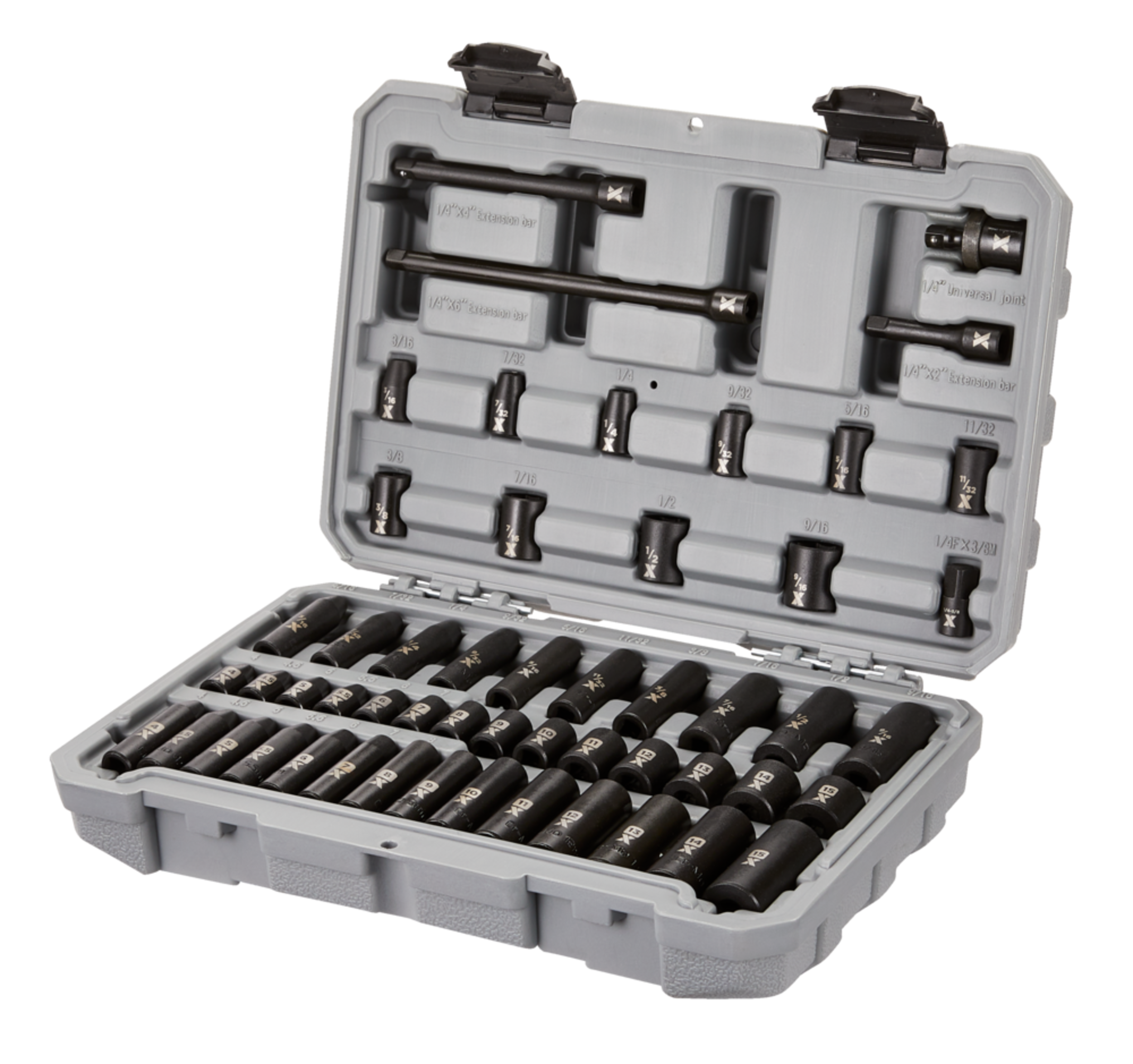 MAXIMUM 1/4-in Drive Impact Socket Set, 53-pc Front_Three_Fourths_Angled_Left