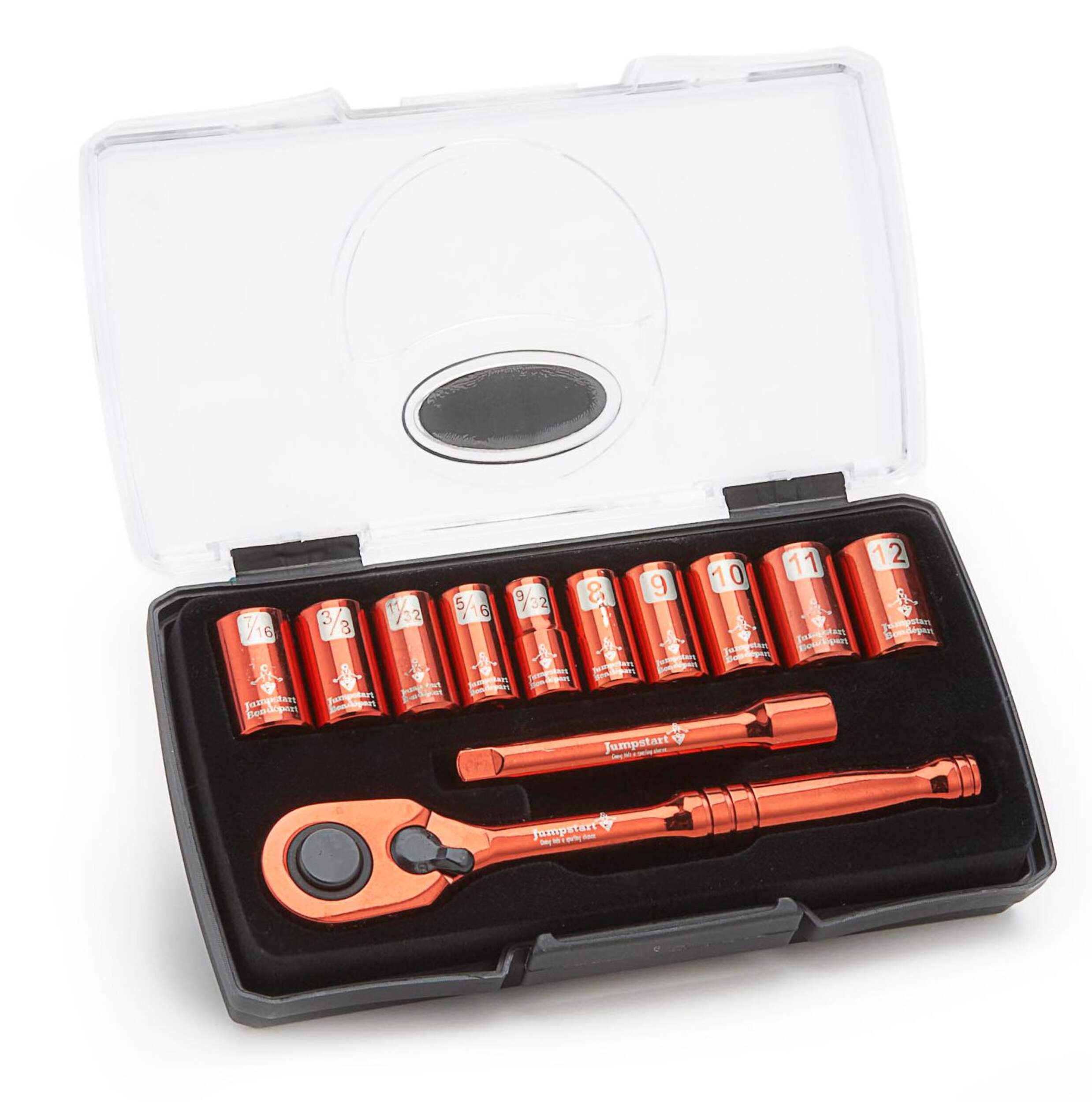 Stanley 12-Piece Red Jumpstart Socket Set Front_Angled_Right