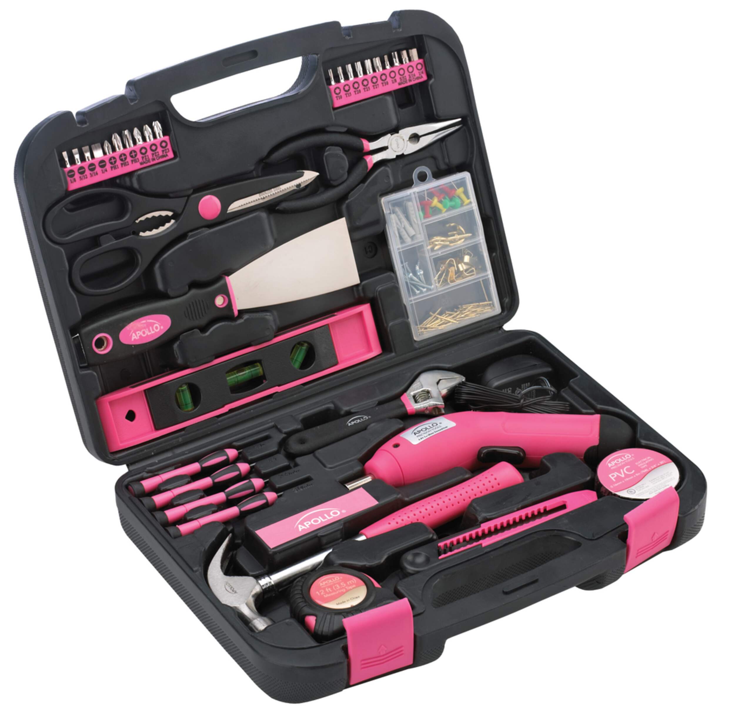Apollo Pink Hand Tool Set, 135-pc Front_Angled_Right