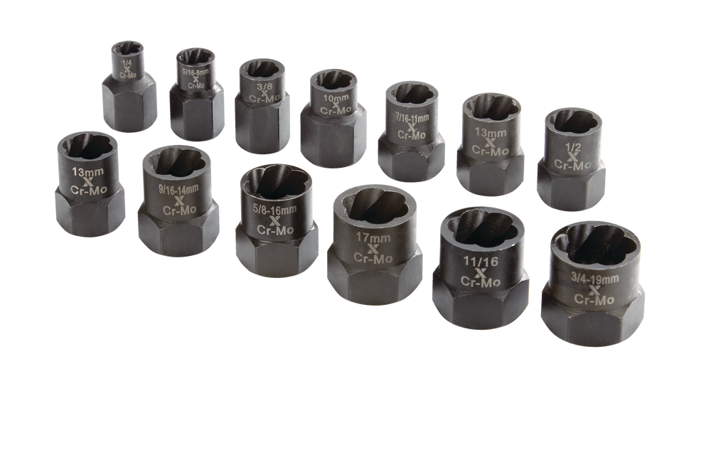 10 5pc Damaged Bolt Nut stripped Remover Socket 3/8" DR 17 8 19mm CR-MO 13 