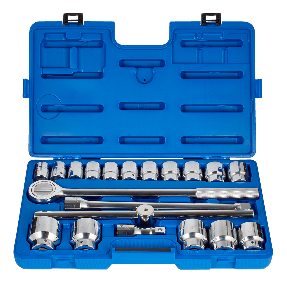 Mastercraft Socket Set 20pc, 3/4in Drive, SAE, Steel, Chrome