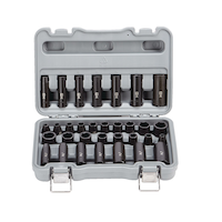 MAXIMUM 3/8-in Professional Grade Impact Socket Set, 32-pc, SAE/Metric, CRMO Front_Elevated