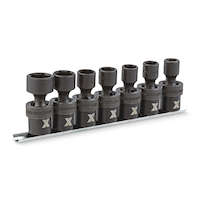 MAXIMUM 3/8-in Drive Swivel Impact Socket Set, 7-pc, Metric, CRMO Front_Three_Fourths_Angled_Right