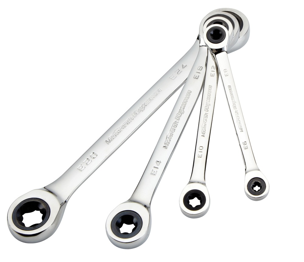 MAXIMUM SAE/Metric ETorx Ratcheting Wrench Set, 4pc Canadian Tire