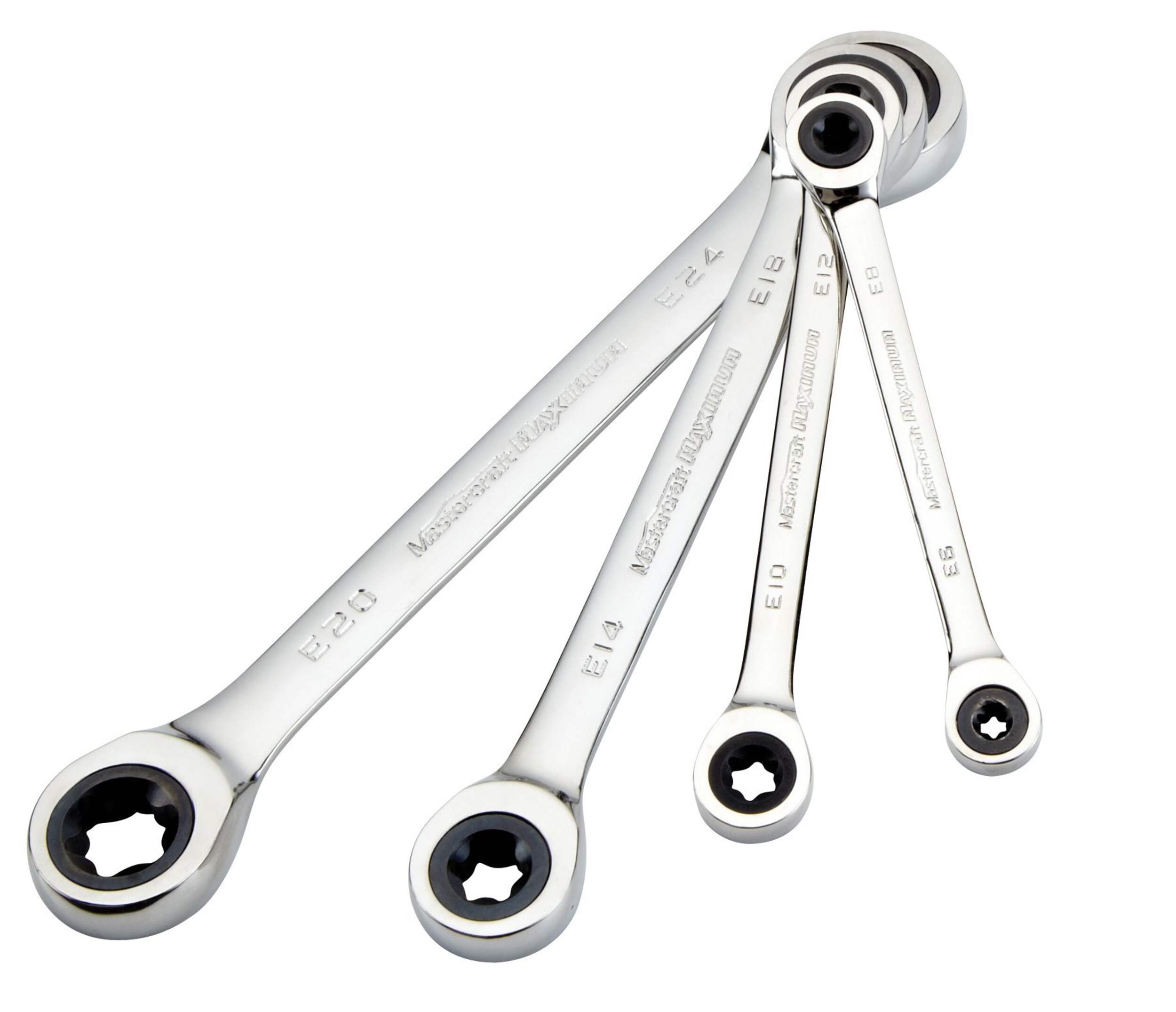 MAXIMUM SAE/Metric E-Torx Ratcheting Wrench Set, 4-pc Composite_or_Mixed