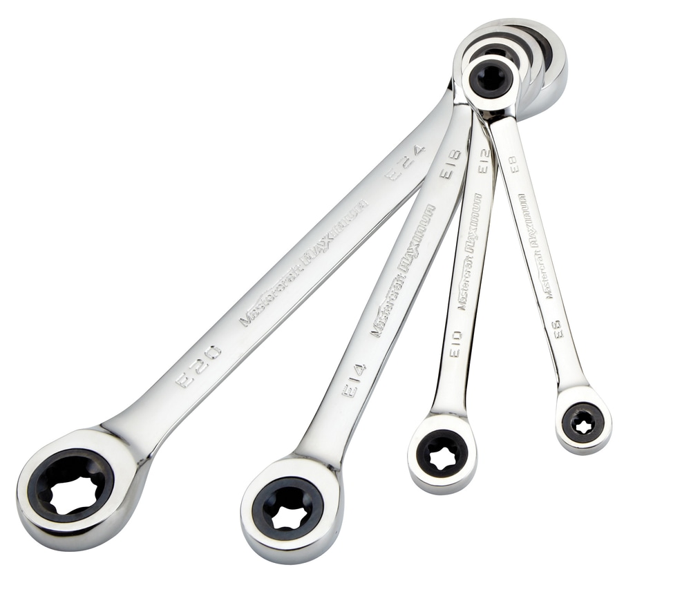 MAXIMUM SAE/Metric ETorx Ratcheting Wrench Set, 4pc Canadian Tire