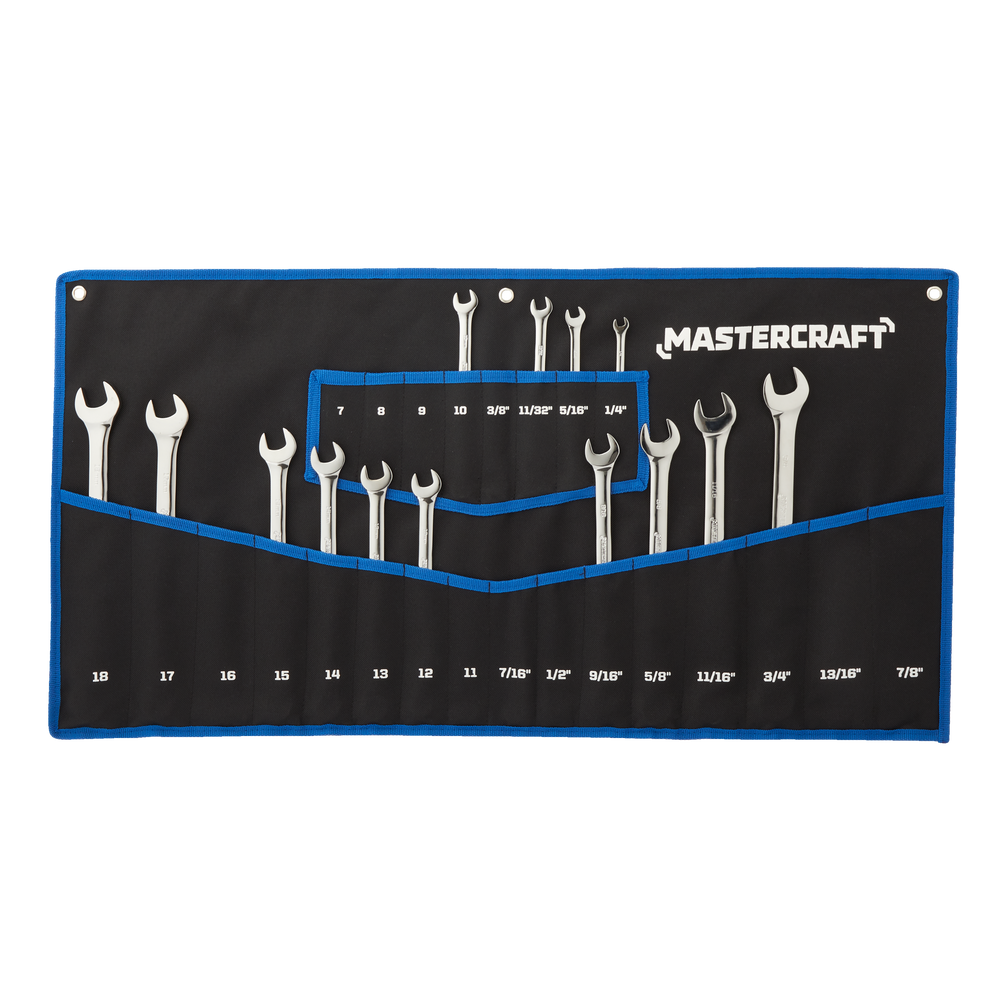 Mastercraft SAE & Metric Wrench Roll, 24 Pockets Canadian Tire