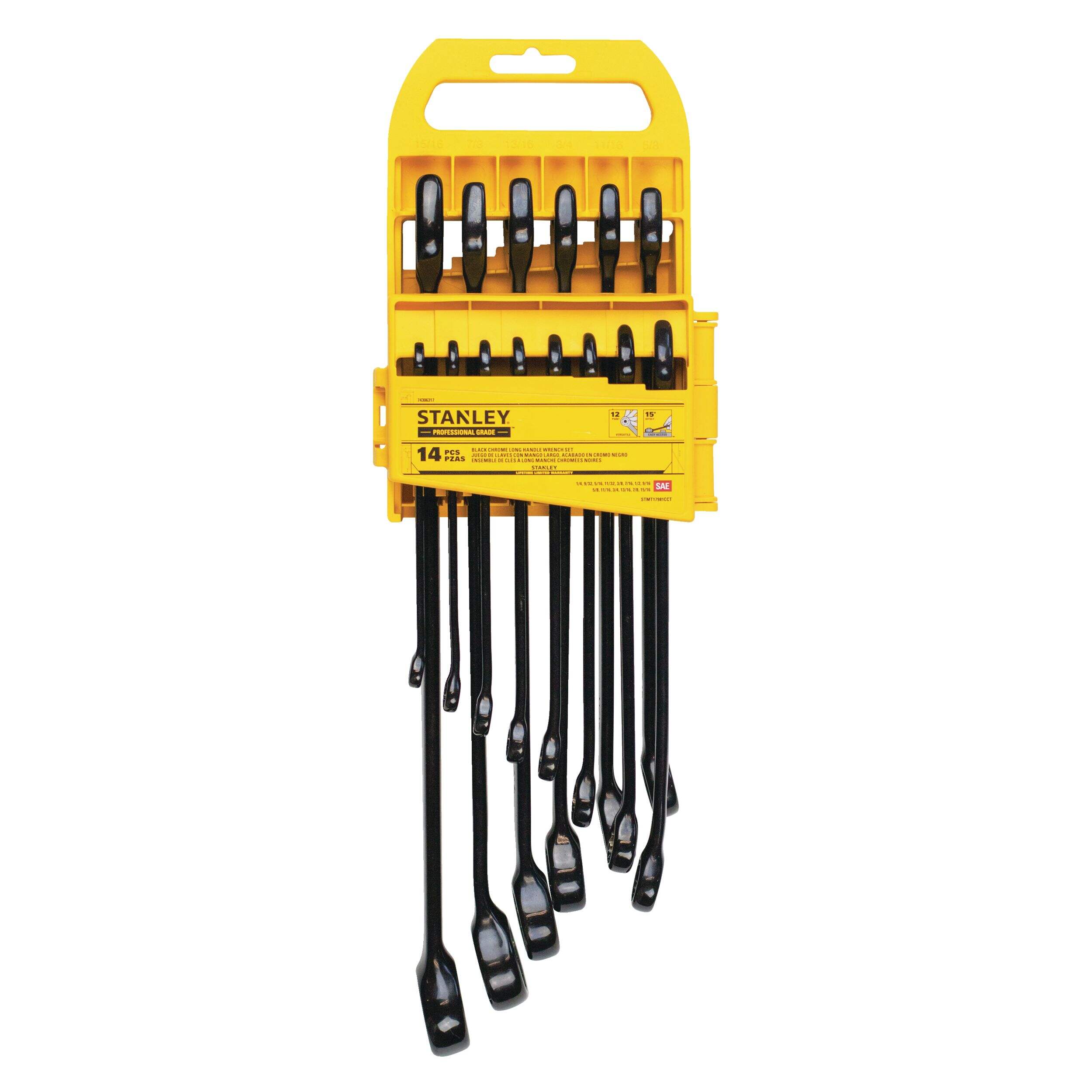 Stanley Professional Grade Black Chrome Wrench Set, SAE, 14pc