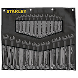 Stanley Professional Grade Black Chrome Ratcheting Wrench Set, SAE/Metric, 28-pc Front_Flat