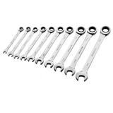 MAXIMUM 90-Tooth Ratcheting Wrench Set, SAE, 10-pc Front_Three_Fourths_Angled_Left