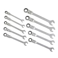 MAXIMUM 90-Tooth Flex Head Ratcheting Wrench Set, Metric, 10-pc Overhead_Plunge