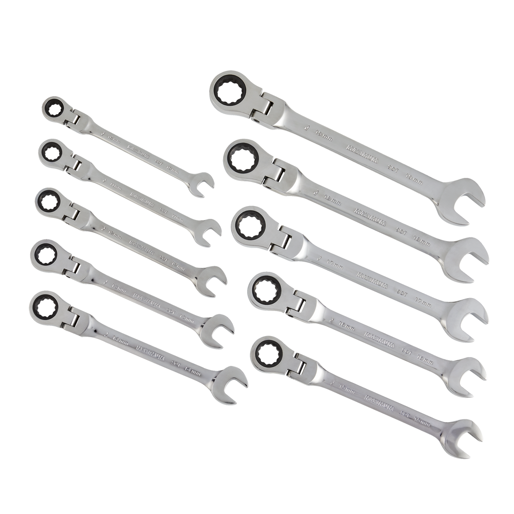 MAXIMUM 90Tooth Flex Head Ratcheting Wrench Set, Metric, 10pc