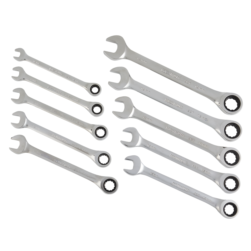 MAXIMUM 90Tooth Flex Head Ratcheting Wrench Set, Metric, 10pc