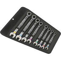 Wera Joker Ratcheting Wrench Set, SAE, 8-pc Front_Three_Fourths_Angled_Left