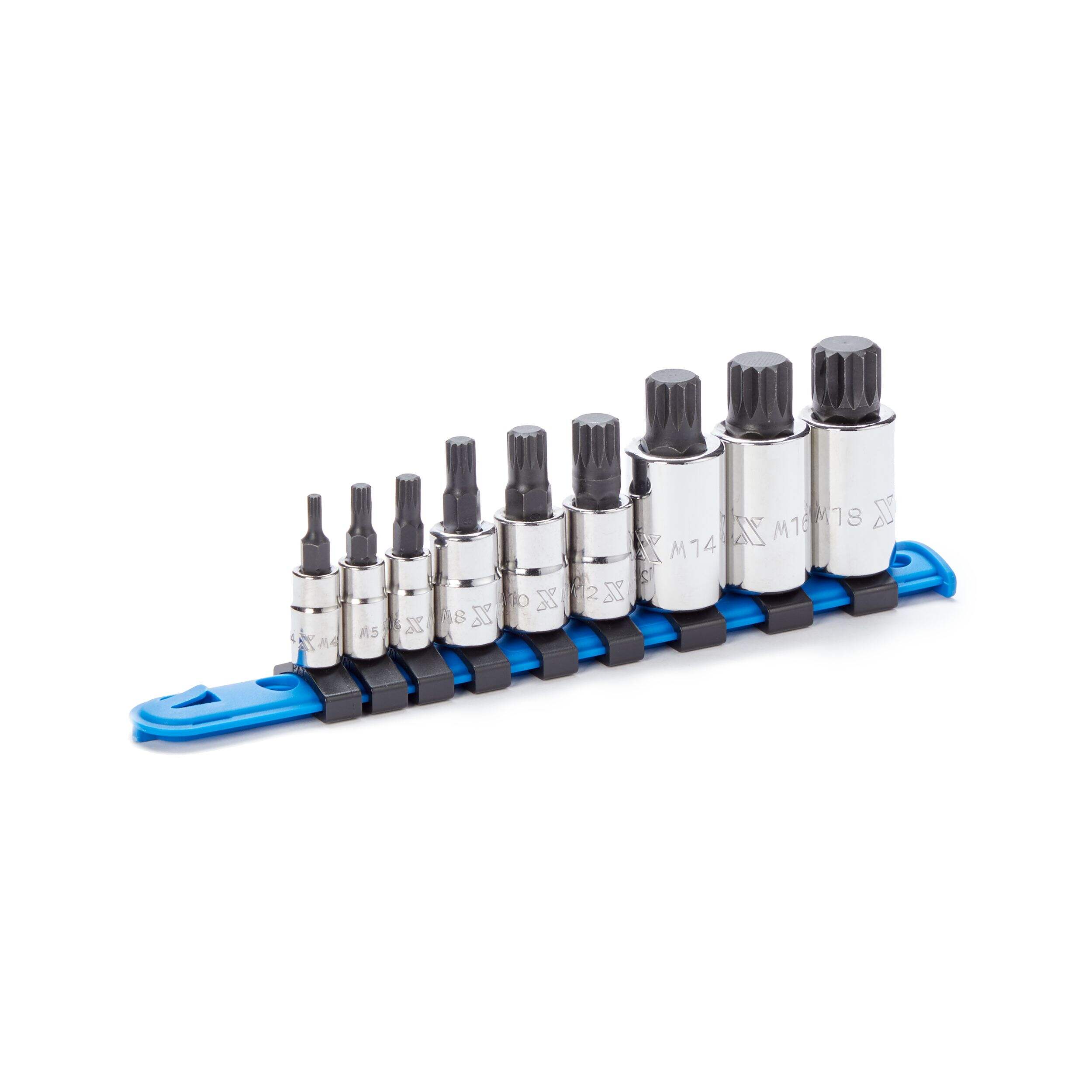 MAXIMUM Triple Square Socket Set, Polished Nickel Plating, 9-pc Front_Angled_Right