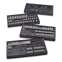 Jeu de douilles Mastercraft, 350 pc, SAE/métrique, CRV, placage nickel/chrome