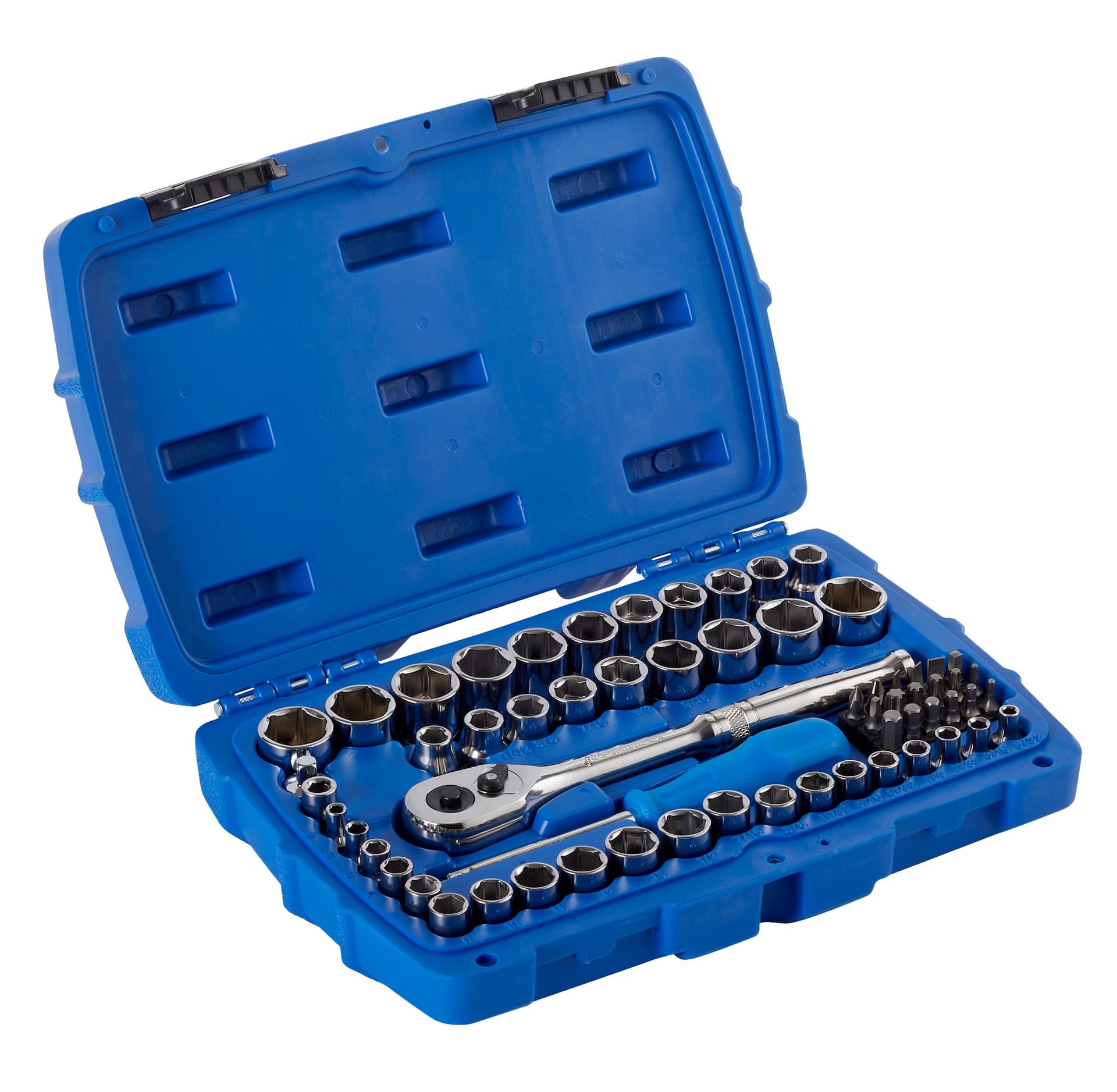 Mastercraft Mechanic's Tool Set with Case, Nickel-Plated, SAE/Metric, 62-pc
