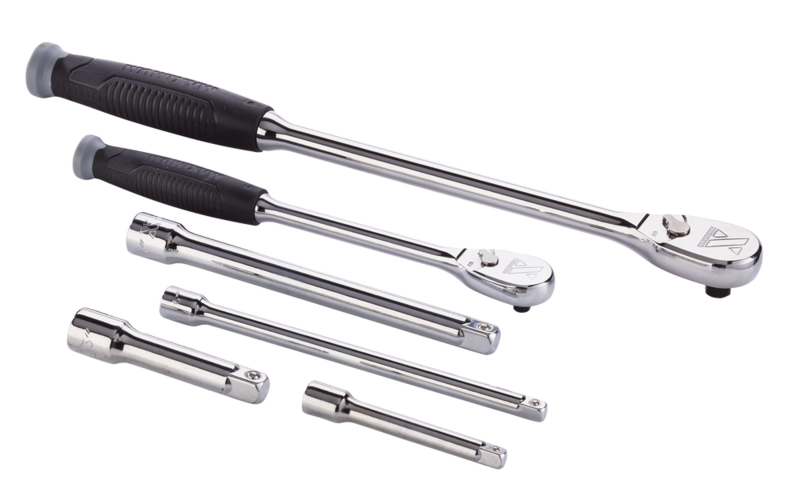 MAXIMUM 90Tooth Soft Grip Ratchet & Extension Set, 6pc Canadian Tire