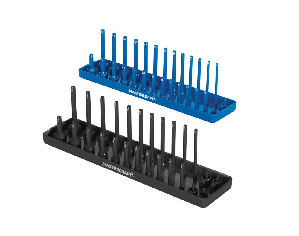 Mastercraft 1/4in Drive Tall Socket Tray Organizer Set, 2pk