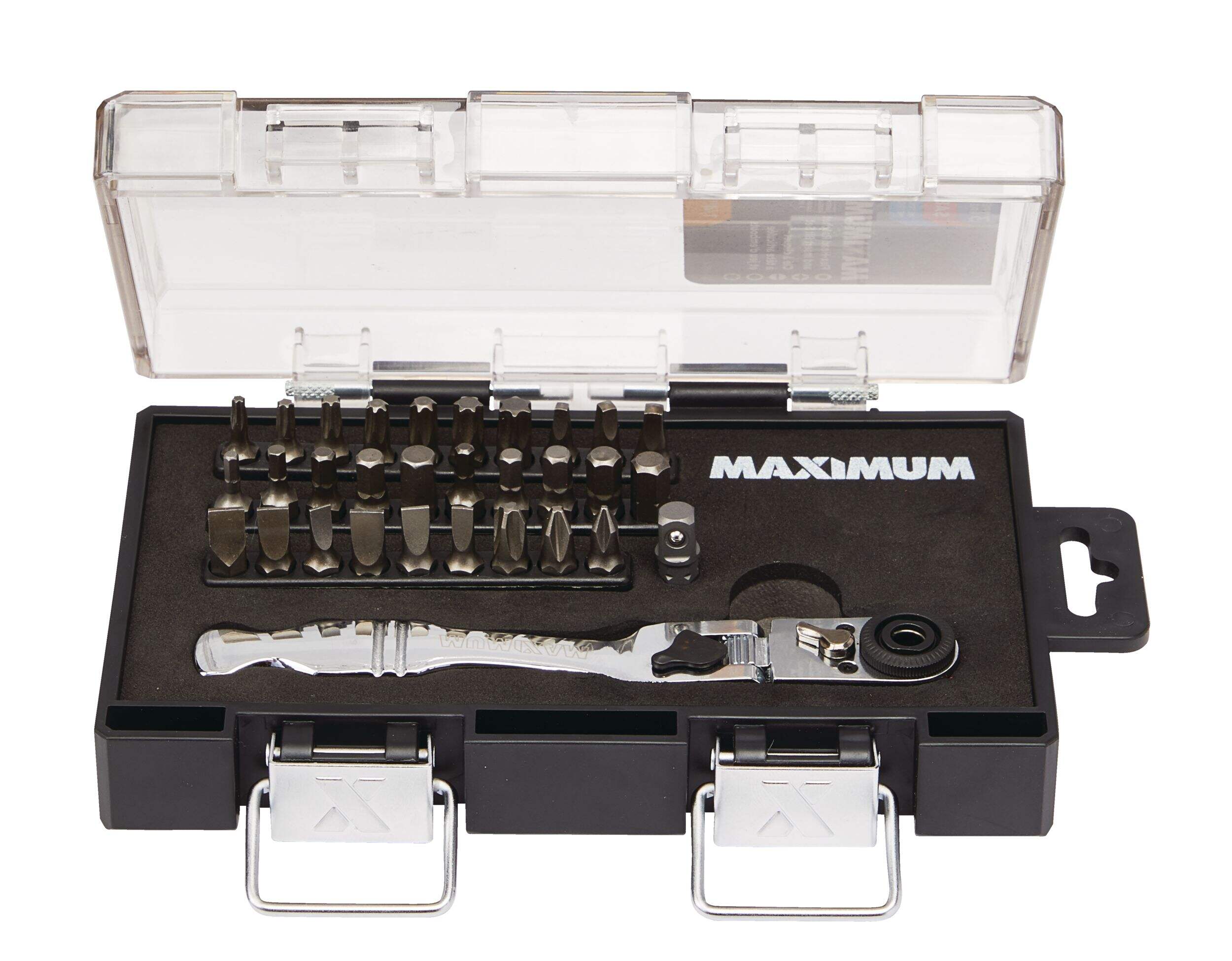 MAXIMUM 1/4-in Drive Ratchet & Bit Set, 31-pc, SAE/Metric Front_Elevated