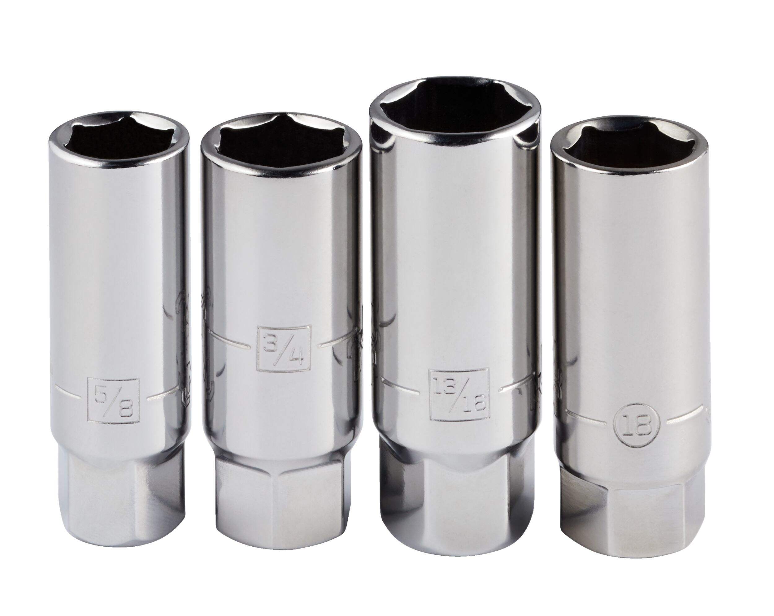 Mastercraft 3/8-in Drive, Spark Plug Socket Set, 4-pc CRV, Nickel-Chrome Plating Front_Elevated