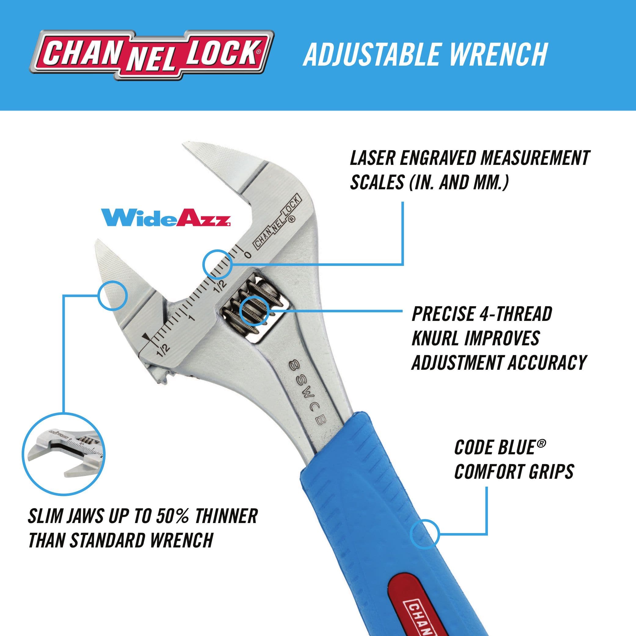 Channellock® 8WCB Adjustable Wrench, 8-in | Canadian Tire